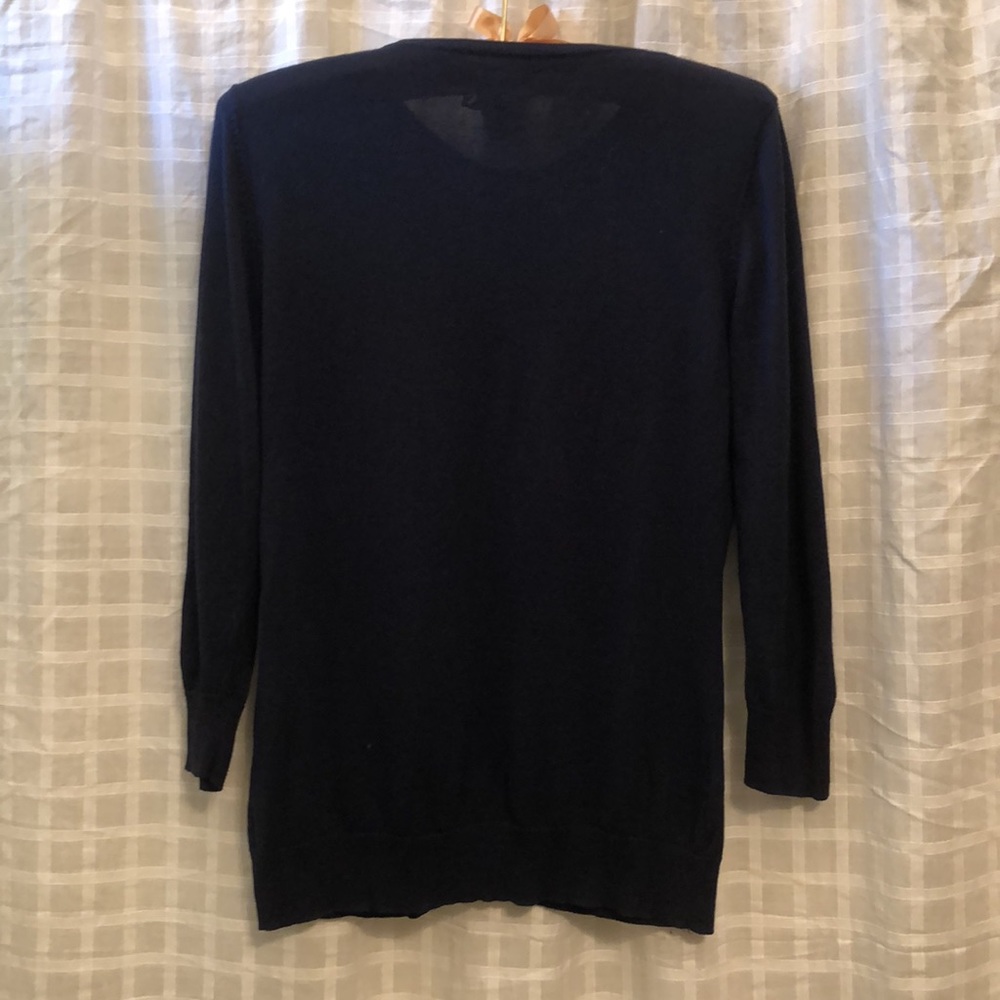 Tommy Bahama silk and cashmere cardigan M navy - Picture 3 of 4